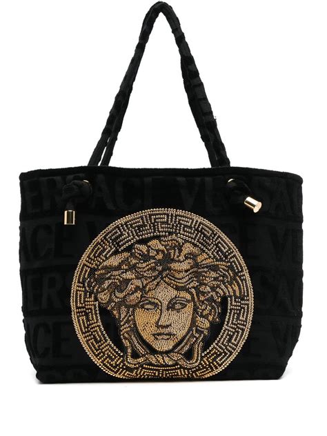 versace parfums tote bag price|versace icon towelling tote.